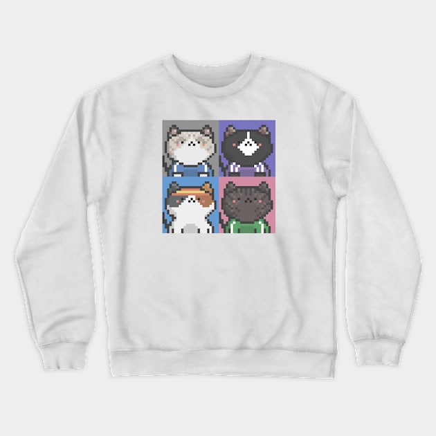 Pixel Cat Tile 011 Crewneck Sweatshirt by Infinite Mew Mew